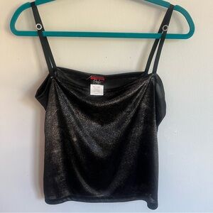 Black Velvet Camisole with Spaghetti Straps